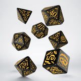 Polyhedral Dice Set: Halloween Pumpkin - Jack O'Lantern (Glow in the Dark)