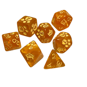 Polyhedral Dice Set: Kitten - Orange