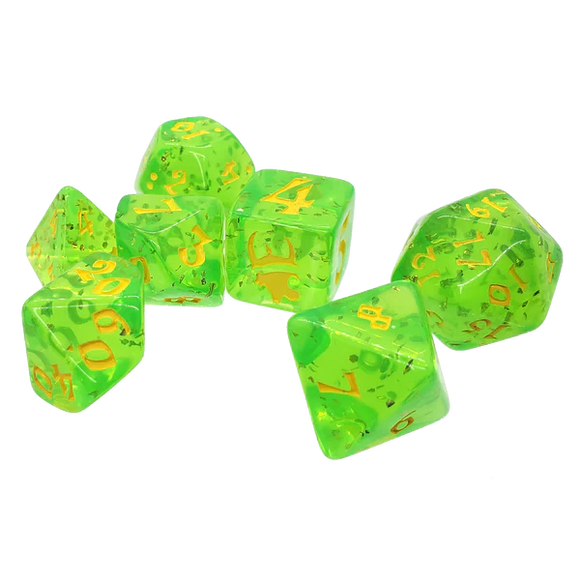 Munchkin: Polyhedral Dice Set - Green & Yellow