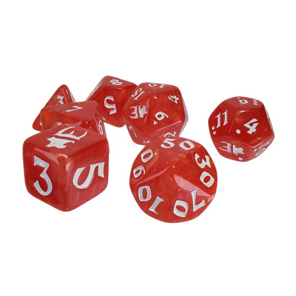 Munchkin: Polyhedral Dice Set - Red & White