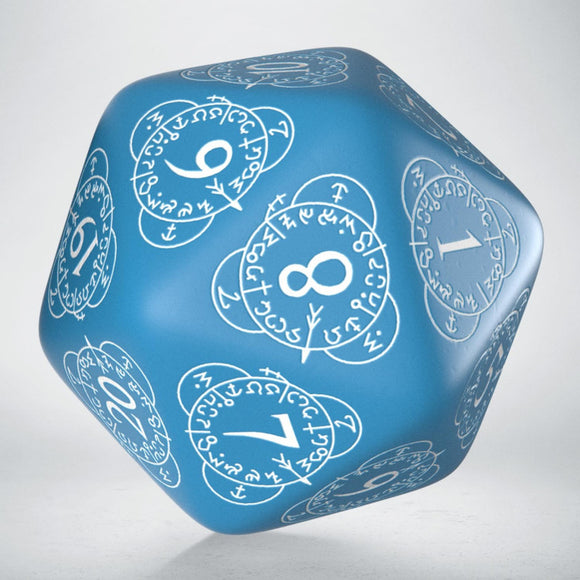 D20 Level Counter Dice: Blue & White