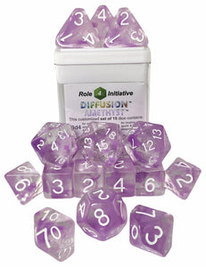 Role 4 Initiative: Diffusion Amethyst Polyhedral Dice Set (15)