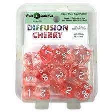 Role 4 Initiative: Diffusion Cherry Polyhedral Dice Set (15)