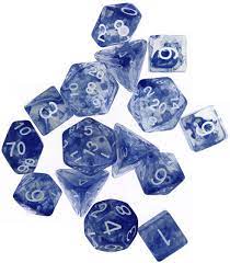 Role 4 Initiative: Diffusion Sapphire Polyhedral Dice Set (15)