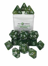 Role 4 Initiative: Emerald Dragon Shimmer Polyhedral Dice Set (15)