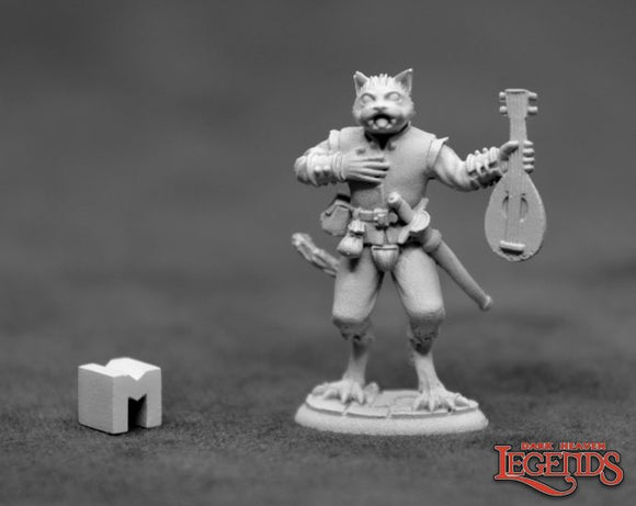 Reaper 03924: Trilladour, Catfolk Bard - Dark Heaven Legends Metal Miniature