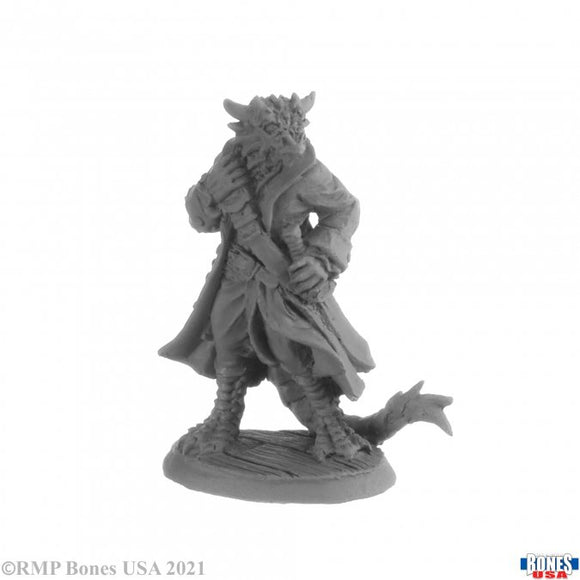 Reaper 30035: Captain Blackscale, Dragonfolk - Bones USA Plastic Miniature