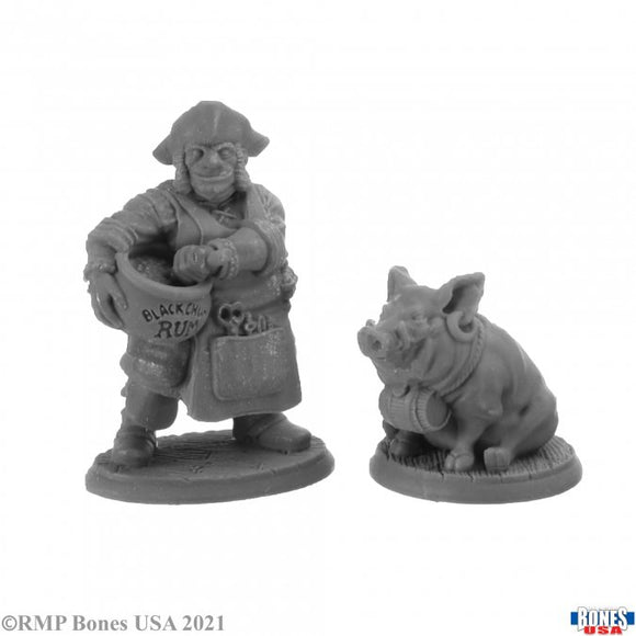 Reaper 30043: Stumpy Dan McGinty & Grog Hog - Bones USA Plastic Miniatures