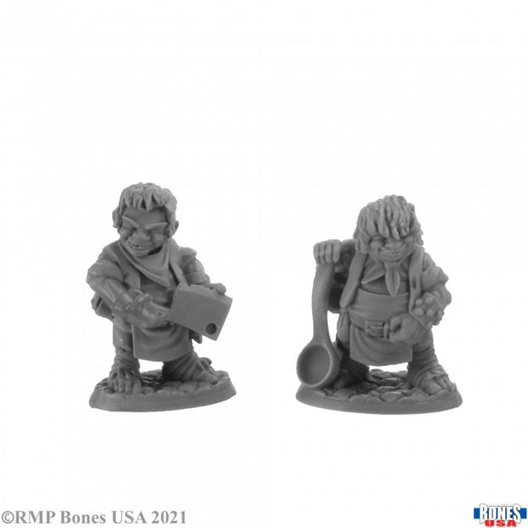 Reaper 30044: Chop and Grub, Halfling Cooks - Bones USA Plastic Miniatures