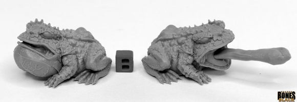 Reaper 44024: Giant Frogs (2) - Bones Black Plastic Miniature