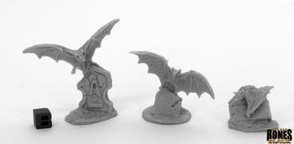 Reaper 44040: Giant Bats (3) - Bones Black Plastic Miniatures