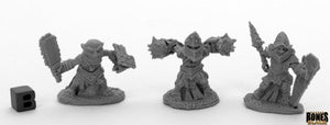 Reaper 44041: Bloodstone Gnome Warriors (3) - Bones Black Plastic Miniatures