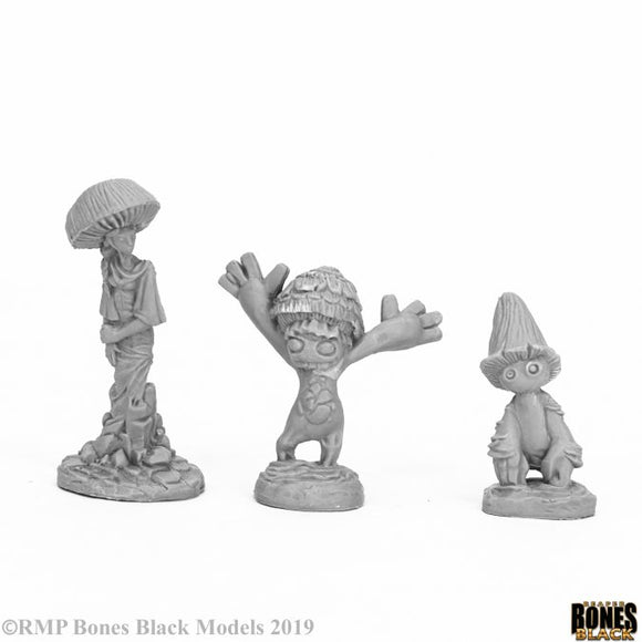 Reaper 44056: Fungoids (3) - Bones Black Plastic Miniatures