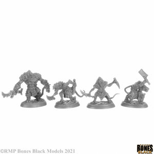 Reaper 44148: Wererats Bones Black Plastic Miniatures