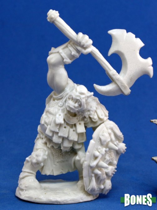 Reaper 77064: Kavorgh, Orc Warboss - Dark Heaven Bones Plastic Miniature
