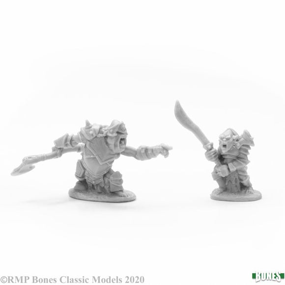 Reaper 77678: Armoured Goblin Leaders (2) - Dark Heaven Bones Plastic Miniatures