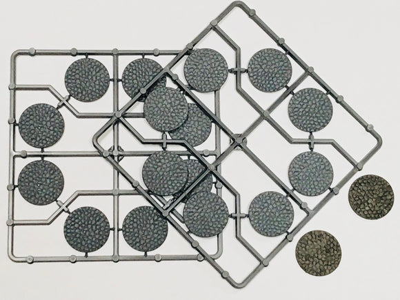 30mm Round Plastic Bases: Cobblestone (16)