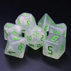 Udixi: Chaos Font Poly Dice Set - Green Font