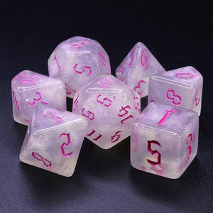 Udixi: Chaos Font Poly Dice Set - Pink Font