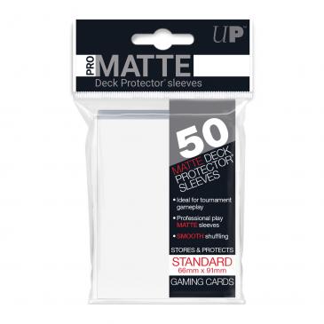 White Pro-Matte Deck Protector Sleeves