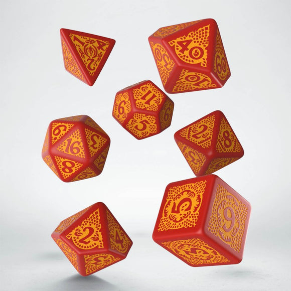 Dragon Slayer Polyhedral Dice Set: Red & Orange